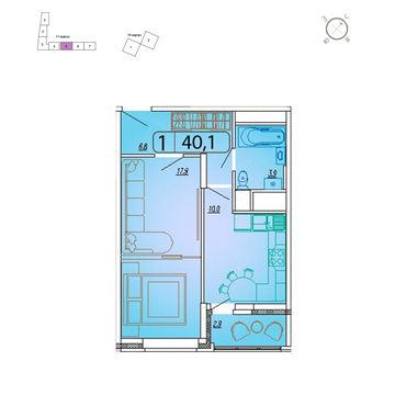Мытищи, 1-но комнатная квартира,  д., 3809500 руб.