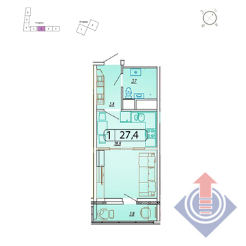 Мытищи, 1-но комнатная квартира,  д., 2520800 руб.