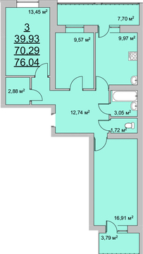 Томилино, 3-х комнатная квартира, ул. Колхозная д., 5436860 руб.