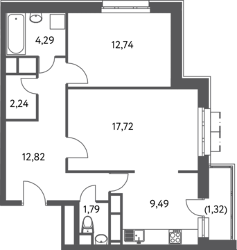 Москва, 2-х комнатная квартира, Ф.Полетаева д.15А, 10984160 руб.