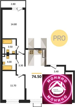 Николо-Хованское, 3-х комнатная квартира, Николо-Хованское дер. д.д. 7, 20388192 руб.