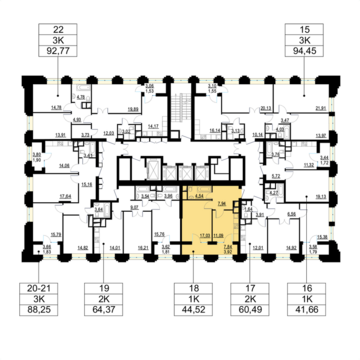 Москва, 1-но комнатная квартира, ул. Берзарина д.д. 28, корп. 1, 9414600 руб.