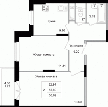 Щелково, 2-х комнатная квартира, Потапово-3 д.4, 3739450 руб.
