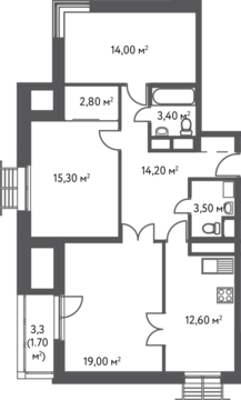 Москва, 3-х комнатная квартира, С.Ковалевской д.20, 15898700 руб.