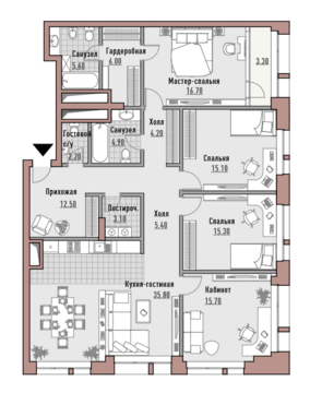 Москва, 4-х комнатная квартира, ул. Новослободская д.24, 66480000 руб.