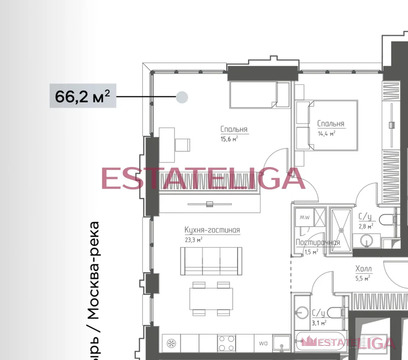Москва, 2-х комнатная квартира, ул. Дубининская д.59А, 37000000 руб.
