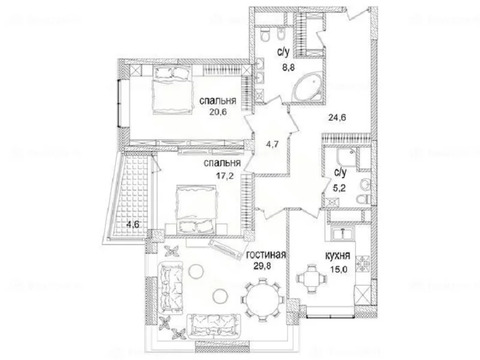 Москва, 3-х комнатная квартира, ул. Минская д.2, 85000000 руб.