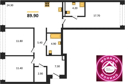 Москва, 3-х комнатная квартира, ул. Дубининская д.д. 59, корпус 2, 62320000 руб.