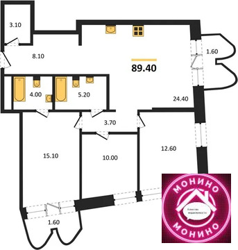 Москва, 3-х комнатная квартира, ул. Сельскохозяйственная д., 59920452 руб.