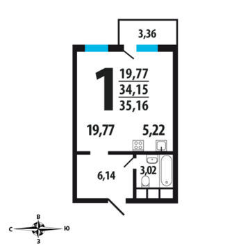 Москва, 1-но комнатная квартира, Нововатутинский пр. д., 3305040 руб.