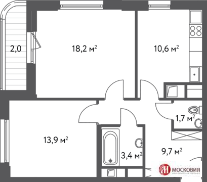 Москва, 2-х комнатная квартира, Кавказский б-р. д.27, 13149500 руб.