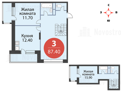 Павловская Слобода, 3-х комнатная квартира, ул. Красная д.д. 9, корп. 39, 10846340 руб.