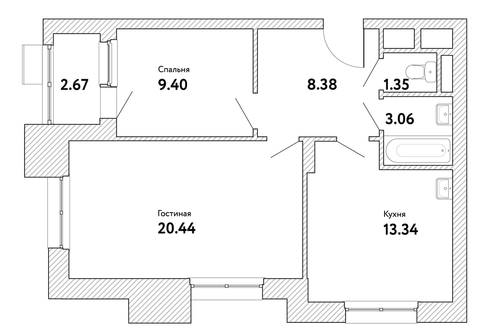 Москва, 2-х комнатная квартира, ул. Озерная д.вл. 35, 9203986 руб.