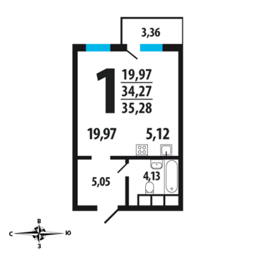 Москва, 1-но комнатная квартира, Нововатутинский пр. д., 3316320 руб.