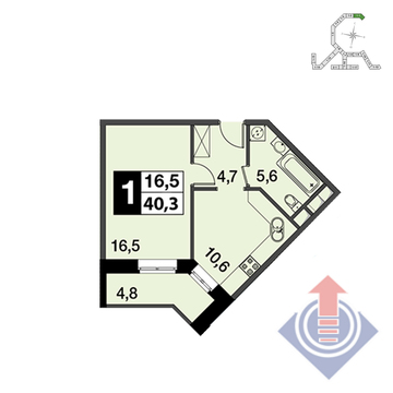 Развилка, 1-но комнатная квартира,  д., 4110600 руб.