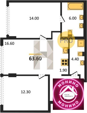 Москва, 2-х комнатная квартира, Кутузовский прд. д.д. 16, 61614383 руб.