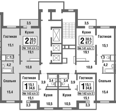 Балашиха, 2-х комнатная квартира, микрорайон Павлино д., 4610437 руб.