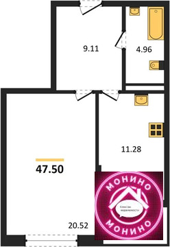 Ильинское, 1-но комнатная квартира, Ильинское село д.д. 2, 8272000 руб.