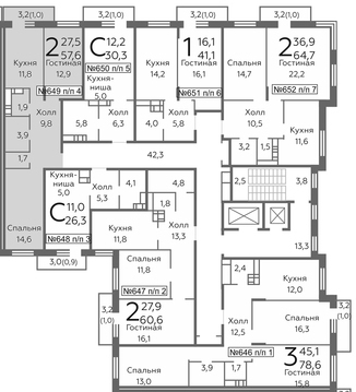 Видное, 2-х комнатная квартира, б-р Зеленые Аллеи д., 4127414 руб.
