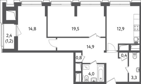 Москва, 2-х комнатная квартира, Красногвардейский б-р. д.вл.15, стр.2, 22544657 руб.