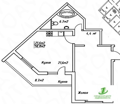 Воскресенск, 1-но комнатная квартира, Юбилейный пер. д.8, 2200000 руб.