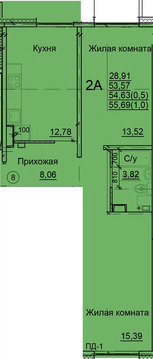 Голубое, 2-х комнатная квартира, Зеленый проезд д.д.2, 7044480 руб.