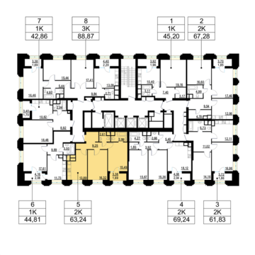 Москва, 2-х комнатная квартира, ул. Берзарина д.д. 28, корп. 3, 13215290 руб.