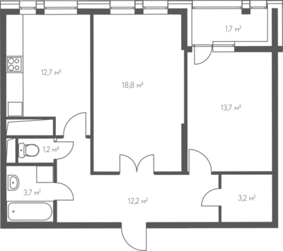 Москва, 2-х комнатная квартира, 1-й Нагатинский проезд д.14, 14050848 руб.