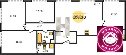Москва, 4-х комнатная квартира, ул. Борисовские Пруды д.д. 1, 68036039 руб.