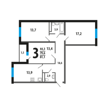 Москва, 3-х комнатная квартира, Нововатутинский пр. д., 8182990 руб.