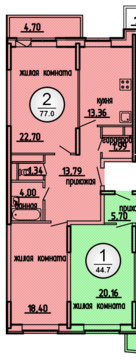 Долгопрудный, 2-х комнатная квартира, ул. Московская д.к16, 6900000 руб.