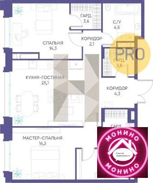 Москва, 2-х комнатная квартира, ул. Погодинская д.д. вл. 22, 149388800 руб.