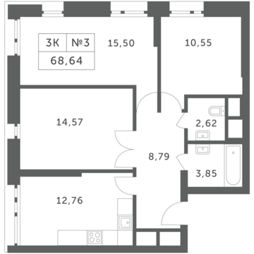 Раздоры, 3-х комнатная квартира, КП Береста д., 5854992 руб.