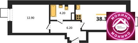 Светлые Горы, 1-но комнатная квартира, Светлые Горы п. д.д. 3, 7056985 руб.