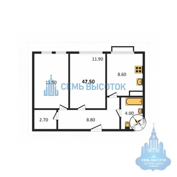 Москва, 2-х комнатная квартира, Уточкина ул. д.8, к 1, 8600000 руб.