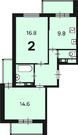 Москва, 2-х комнатная квартира, Долгопрудная аллея д.14к1, 13460850 руб.
