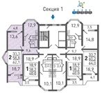 Железнодорожный, 2-х комнатная квартира, улица Поликахина д.дом 3, 4699600 руб.