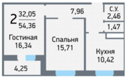 Чехов, 2-х комнатная квартира, ул. Молодежная д.6а, 3820000 руб.