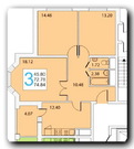 Домодедово, 3-х комнатная квартира, Курыжова д.28, 6750000 руб.