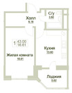 Раменское, 1-но комнатная квартира, Крымская д.4, 3900000 руб.