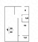 Щелково, 1-но комнатная квартира, ул. 8 Марта д.25, 3420000 руб.