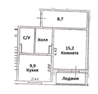 ВНИИССОК, 1-но комнатная квартира, ул. Рябиновая д.3, 4000000 руб.