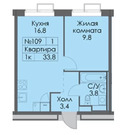 Москва, 1-но комнатная квартира, Александры Монаховой д.91к2, 8990000 руб.