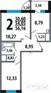 Ватутинки, 2-х комнатная квартира, 3я Нововатутинская д.13 к1, 6500000 руб.