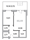 Писково, 2-х комнатная квартира,  д.160 к3, 6375000 руб.