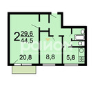 Зеленоград, 2-х комнатная квартира,  д.к832, 9499000 руб.