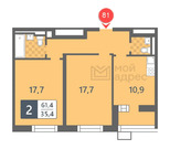 Москва, 2-х комнатная квартира, 9-я улица Соколиной Горы д.дом 9, 18879120 руб.