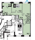 Развилка, 3-х комнатная квартира, Проектируемый проезд 5538 д.1А, 6325722 руб.