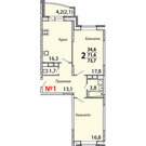 Мытищи, 2-х комнатная квартира, Тарасовская д.15, 4429000 руб.