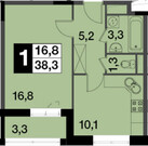 Развилка, 1-но комнатная квартира, Проектируемый пр. 5538 д.1А, 3630820 руб.